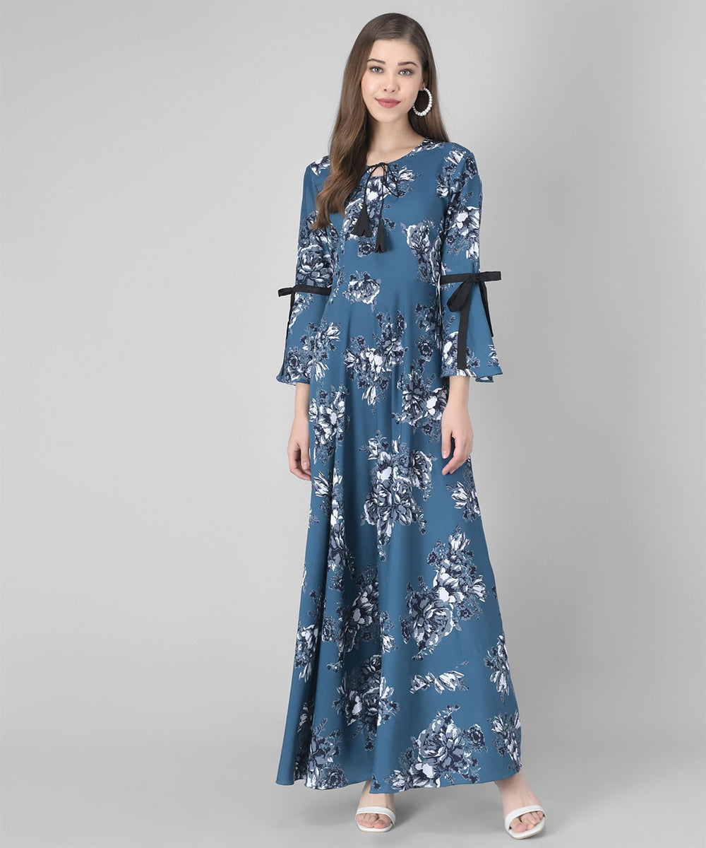 Rudraaksha women crepe bell sleeve dress