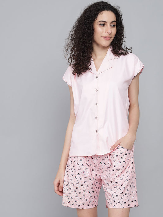 nightwear set pink front table
