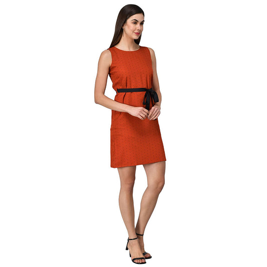 Rudraaksha women crepe  polka dot dress