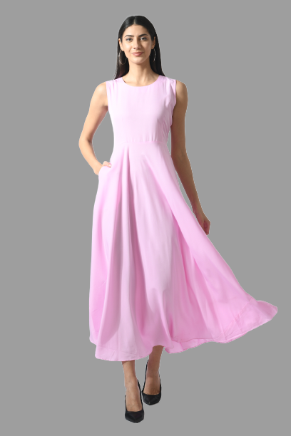 Rudraaksha women stylish and trendy crepe maxi dress with duptta RUDRAAKSHA