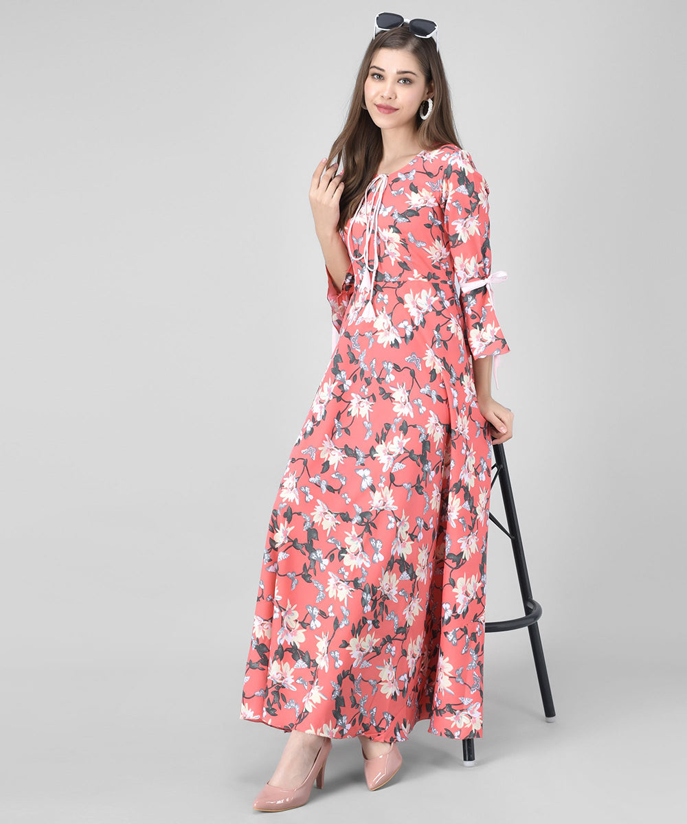 Rudraaksha women crepe bell sleeve dress