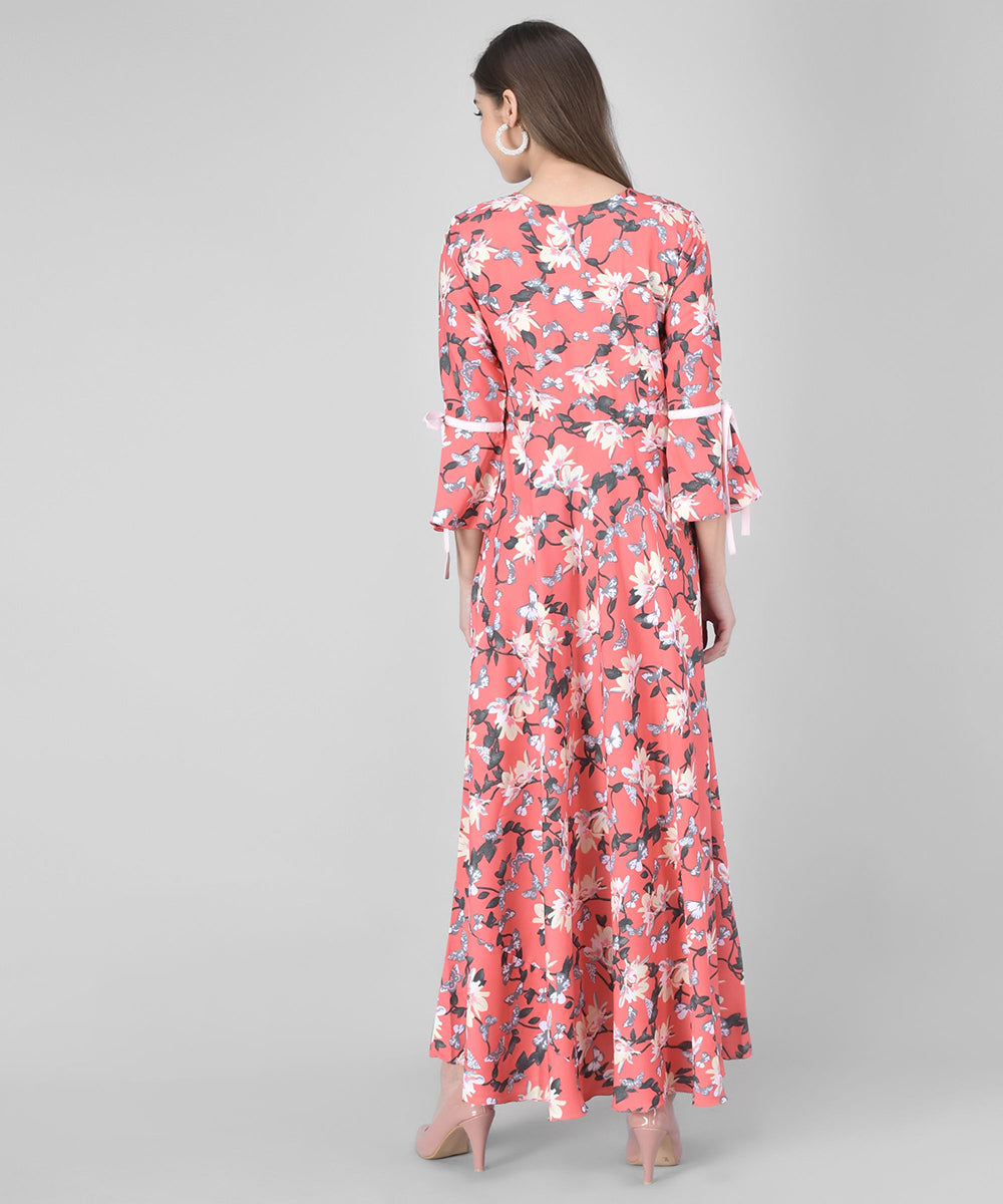 Rudraaksha women crepe bell sleeve dress