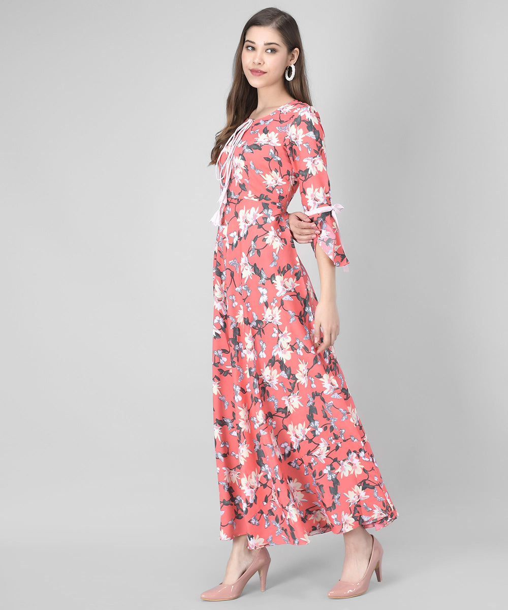 Rudraaksha women crepe bell sleeve dress
