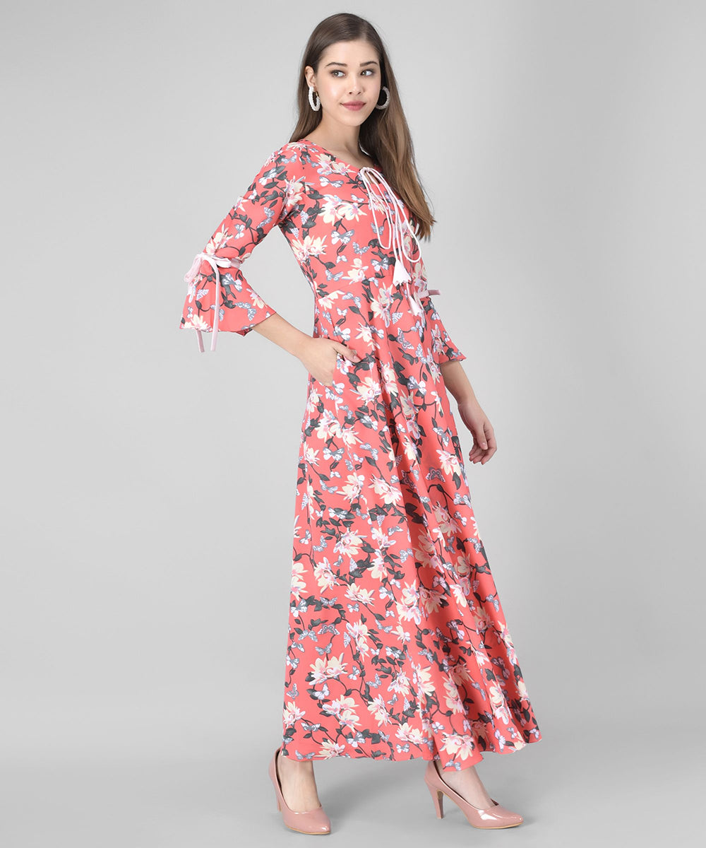 Rudraaksha women crepe bell sleeve dress