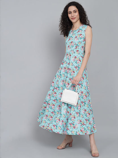 Rudraaksha trendy floral maxi dress for women RUDRAAKSHA