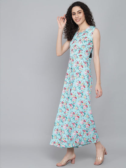 Rudraaksha trendy floral maxi dress for women RUDRAAKSHA