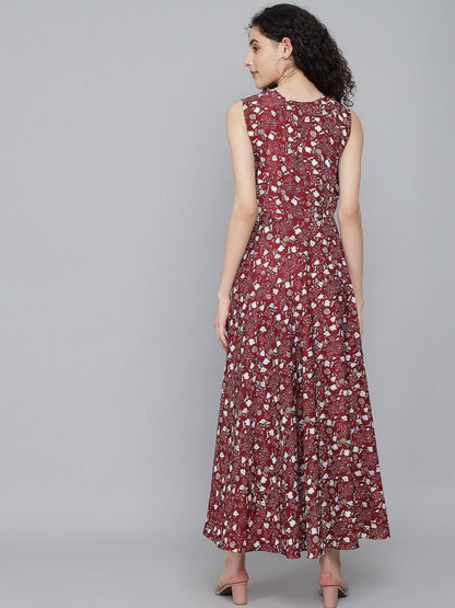 Rudraaksha trendy floral maxi dress for women RUDRAAKSHA