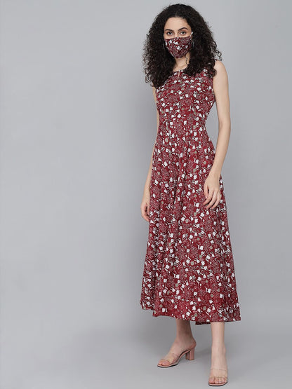 Rudraaksha trendy floral maxi dress for women RUDRAAKSHA