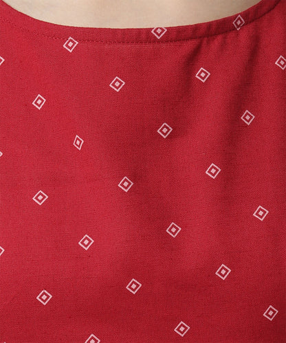 Stylish Knee-Length Day Dress with Pockets and Tie-Up Waist RUDRAAKSHA