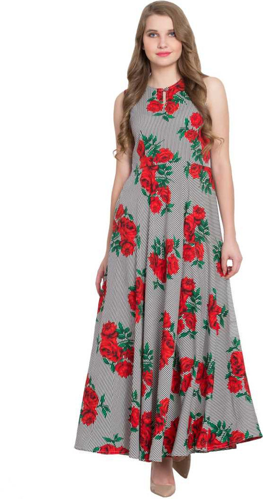 Rudraaksha Floral Sleeveless Maxi Dress