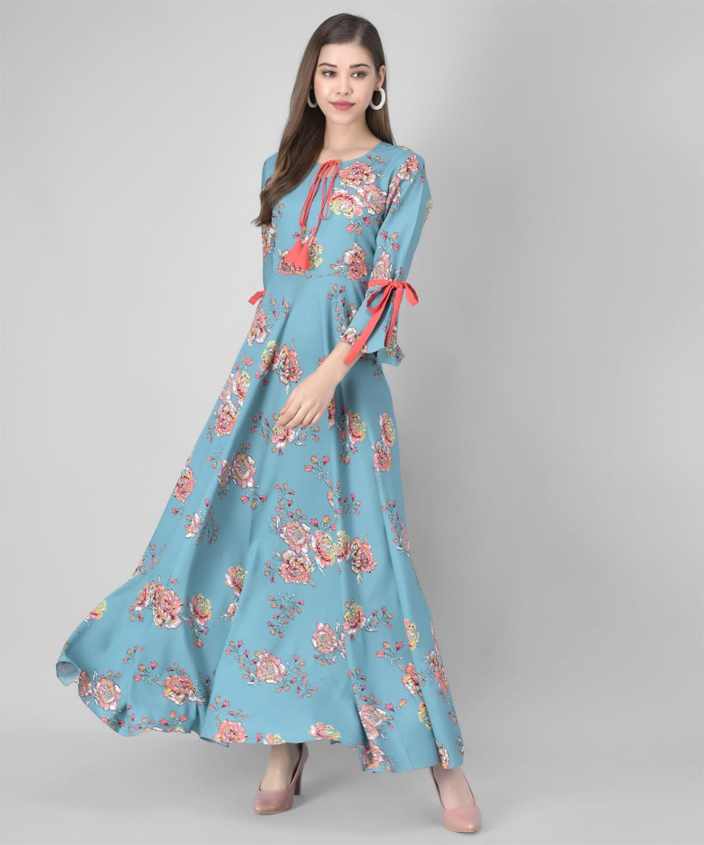 Rudraaksha women crepe bell sleeve dress