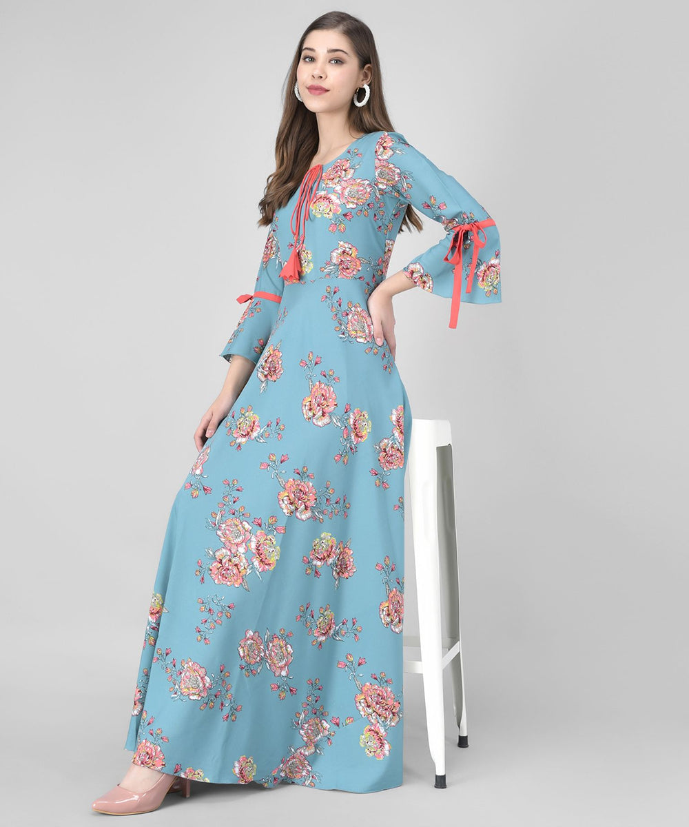 Rudraaksha women crepe bell sleeve dress