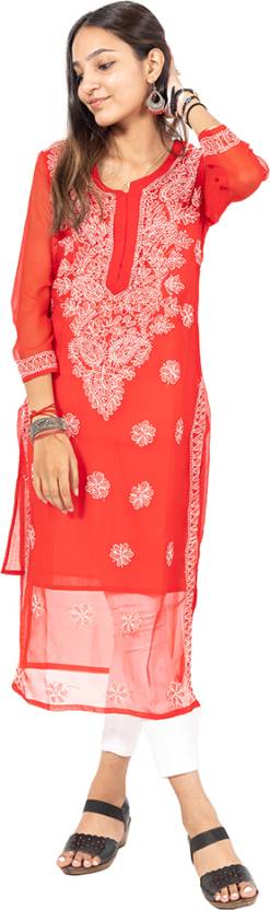 Georgette Chikankari Kurti